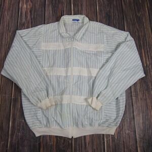 Vintage Cape Cod Sportswear Jacket Mens Large Blue White Striped Full Zip 80s